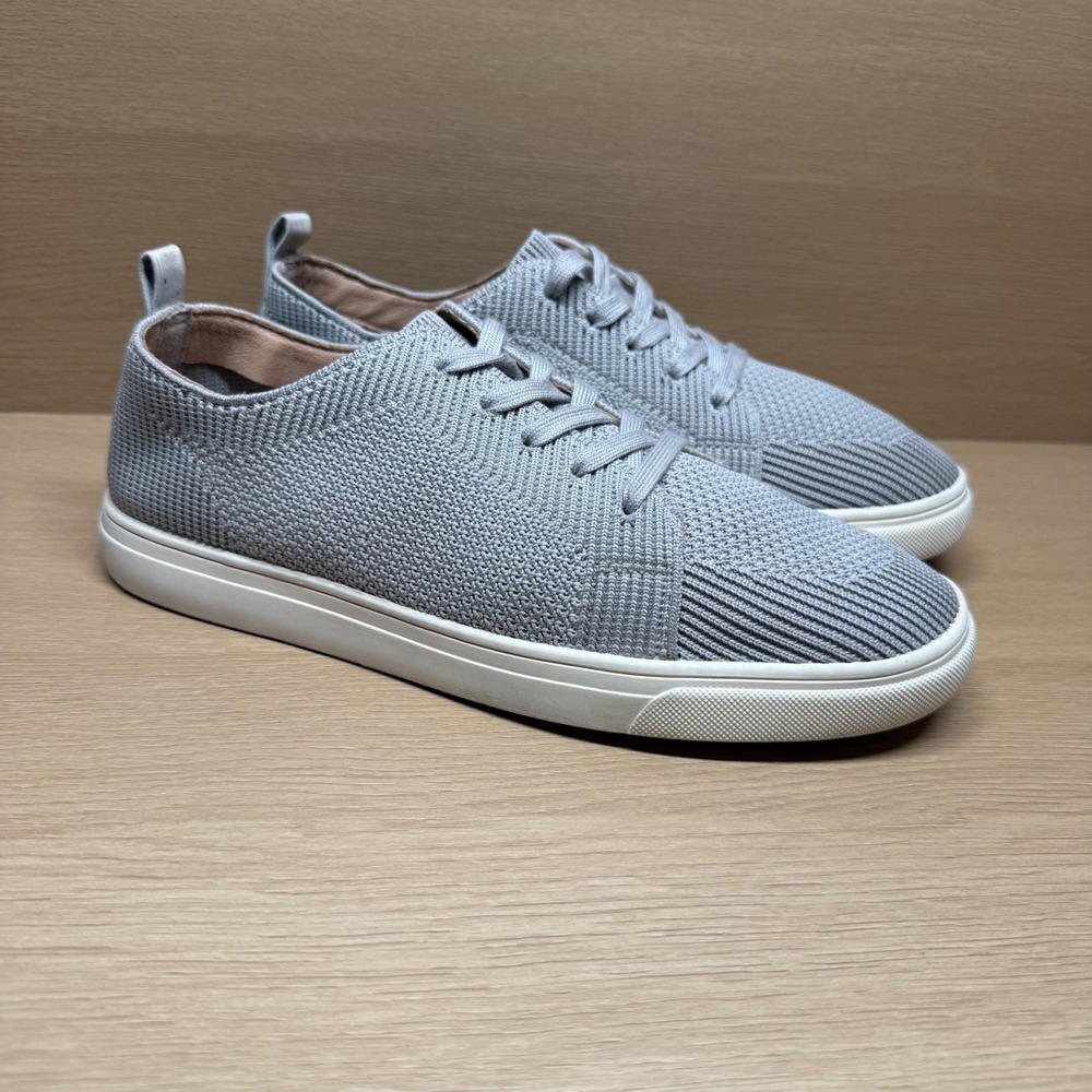 Lucky Brand Laddix Gray Knit Sneakers Shoes Womens Size 9.5 Grey Lace Up Comfort